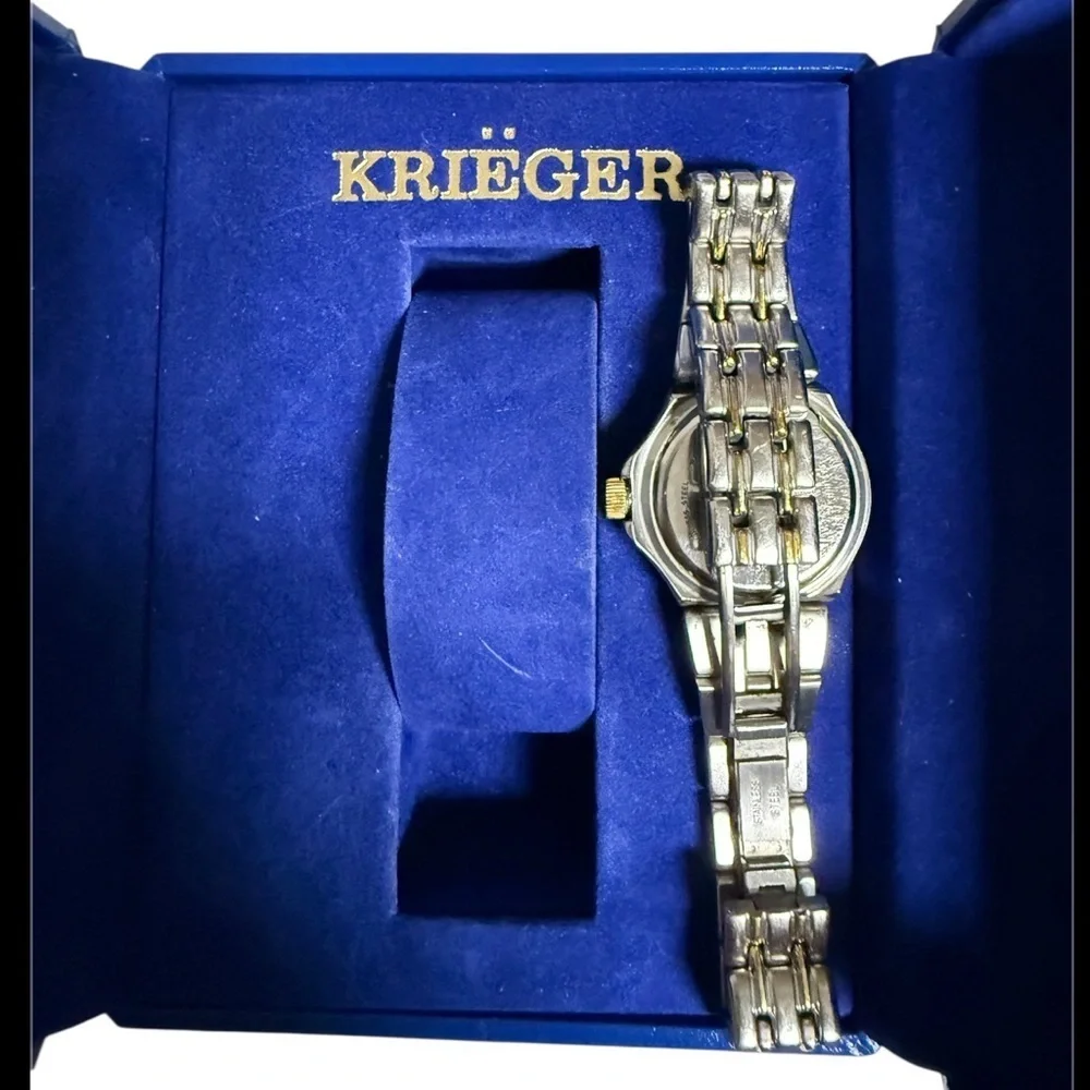 KRIEGER QUARTZ CHRONOMETER WATCH #4001315 WITH BOX & CERTIFICATES